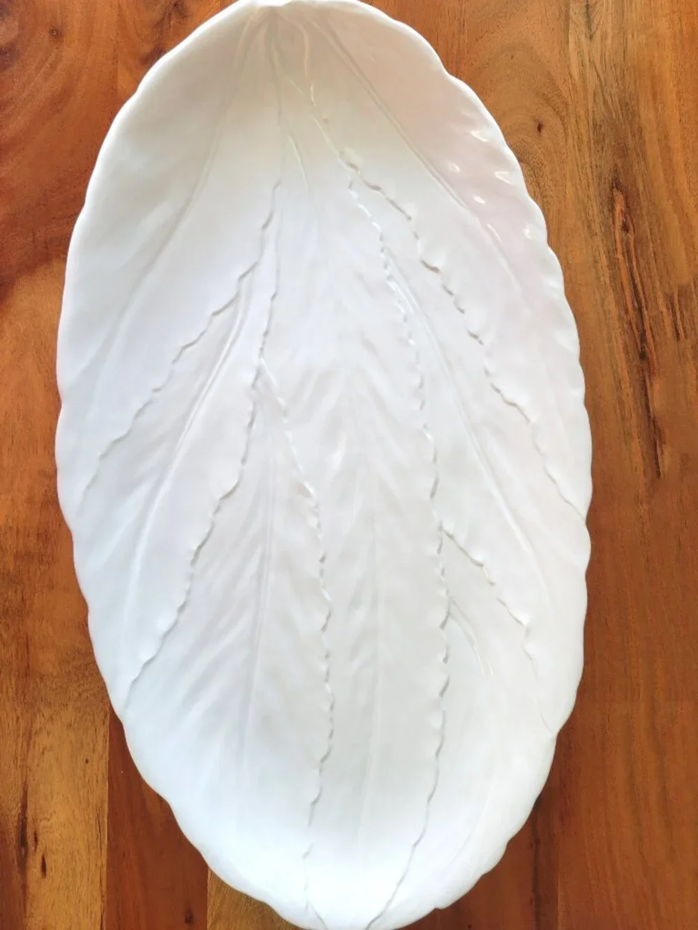 Williams-Sonoma Large White Leaf Made in Italy Glazed Serving Platter VTG